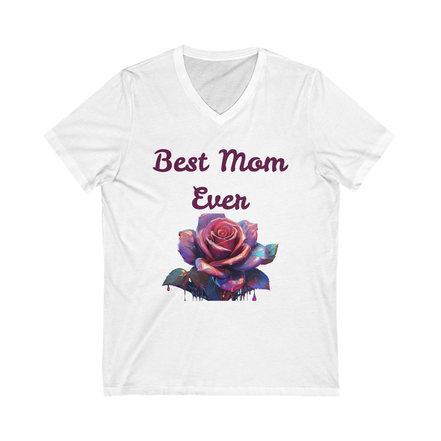 Best Mom Ever V-Neck Tee - Floral Design