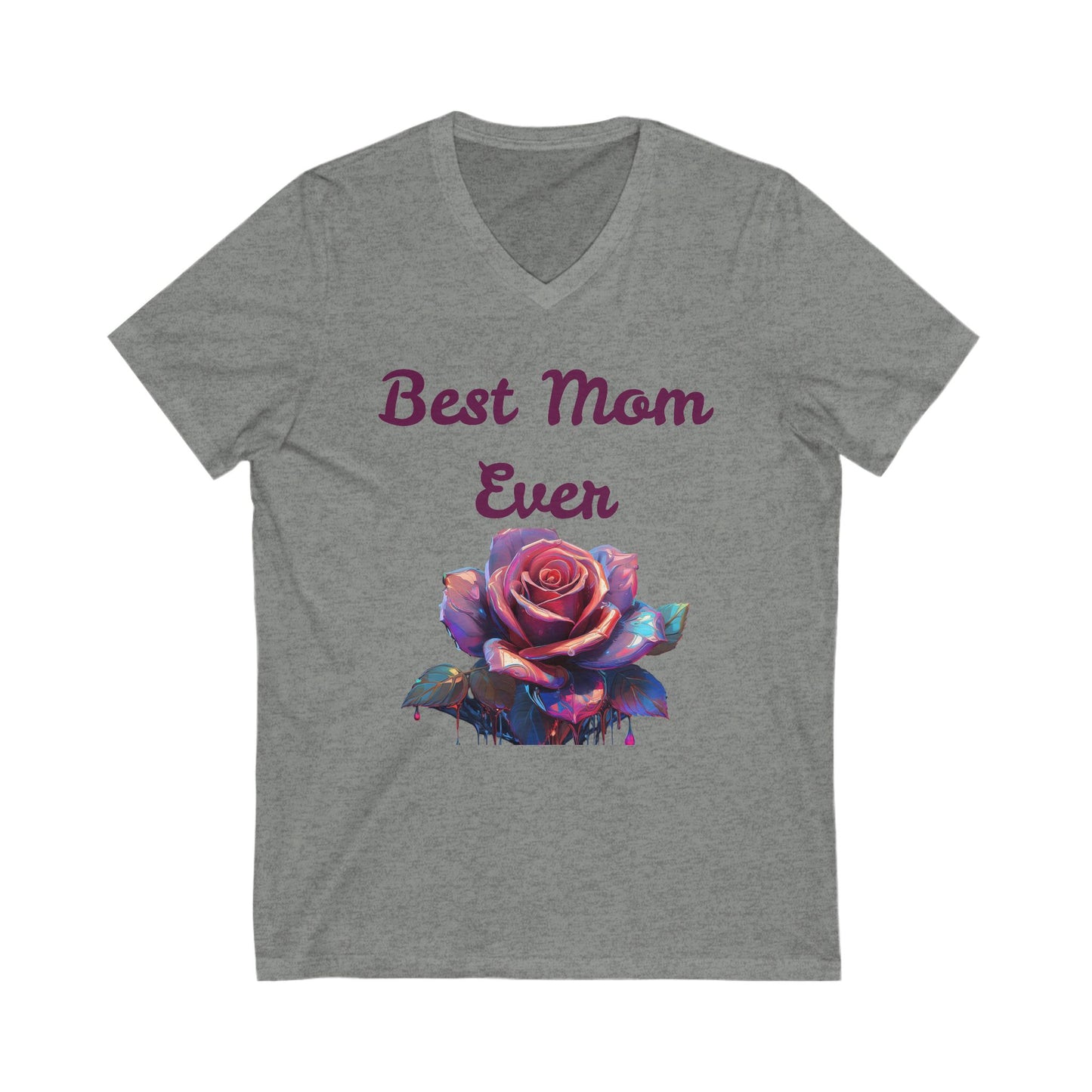 Best Mom Ever V-Neck Tee - Floral Design