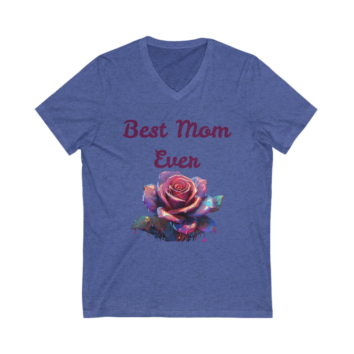 Best Mom Ever V-Neck Tee - Floral Design