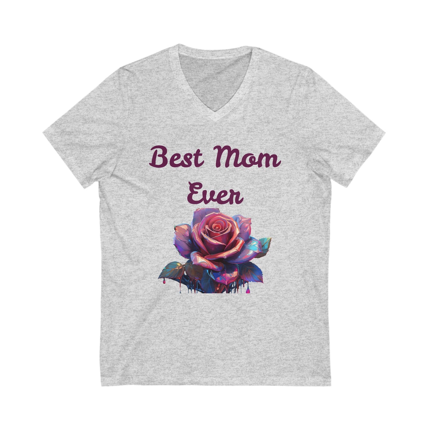 Best Mom Ever V-Neck Tee - Floral Design