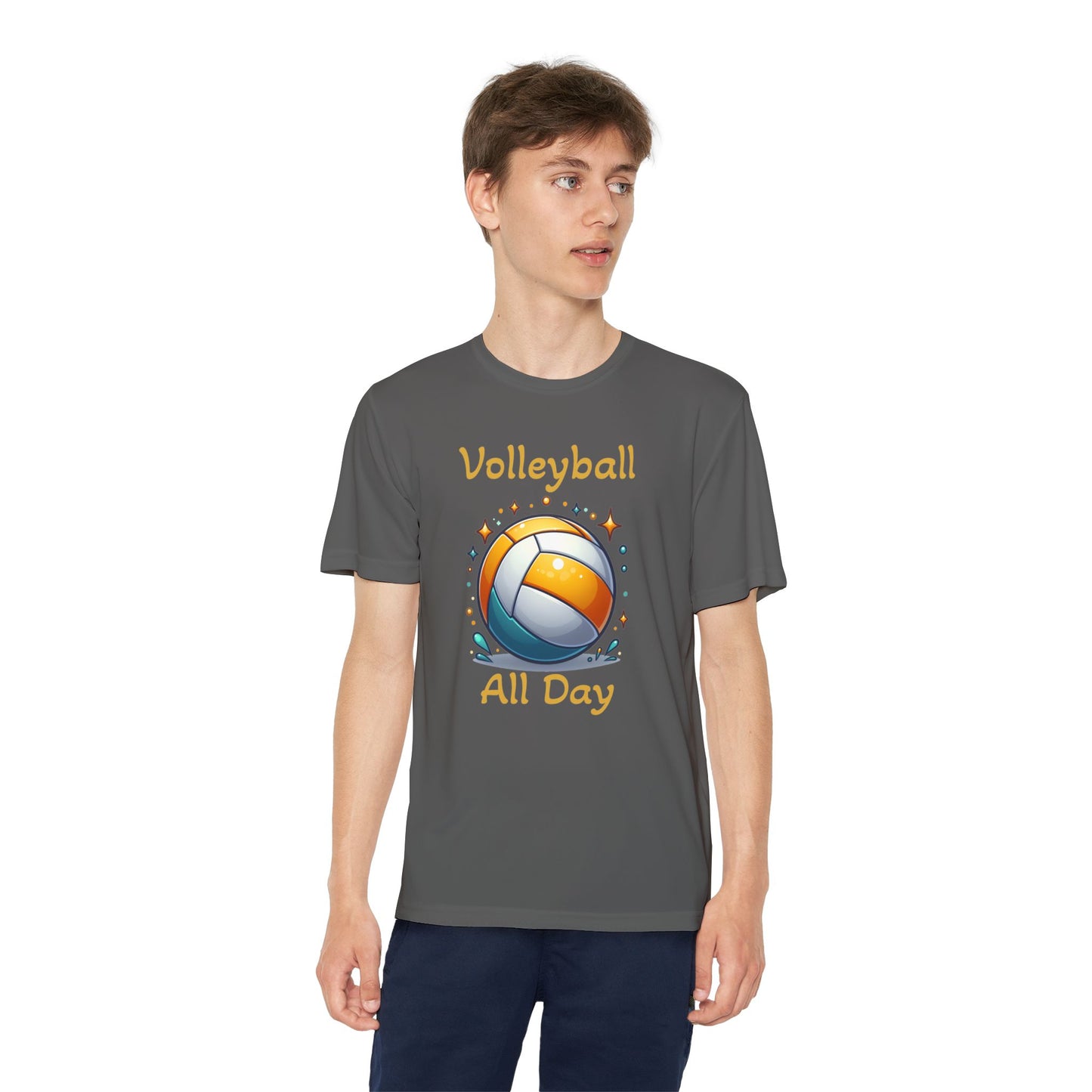 Youth Volleyball Tee - "Volleyball All Day" Graphic Shirt