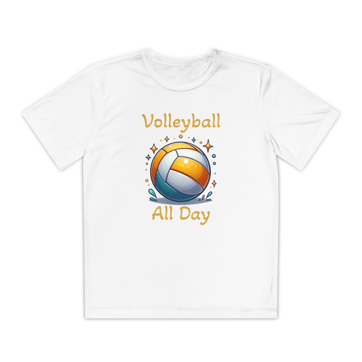 Youth Volleyball Tee - "Volleyball All Day" Graphic Shirt