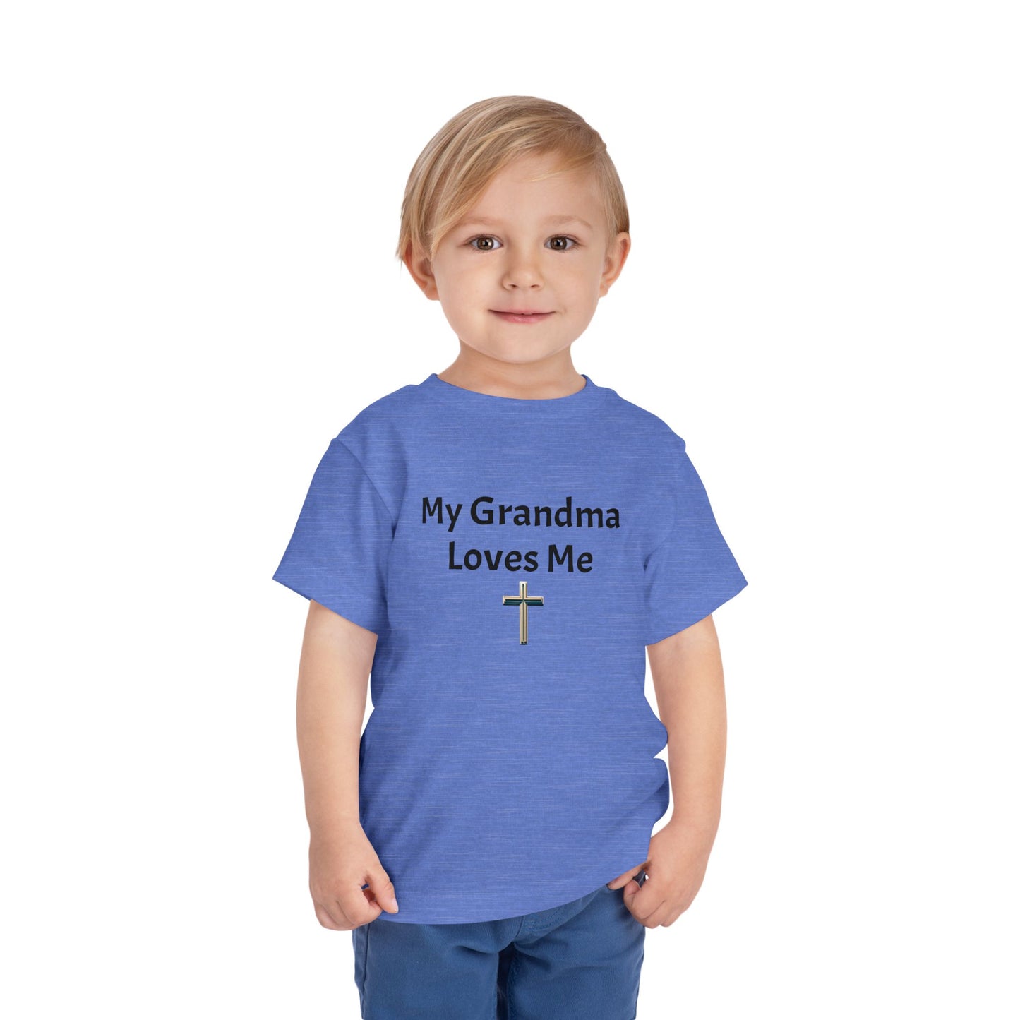 My Grandma Loves Me Toddler Tee - Cute Christian Gift for Kids