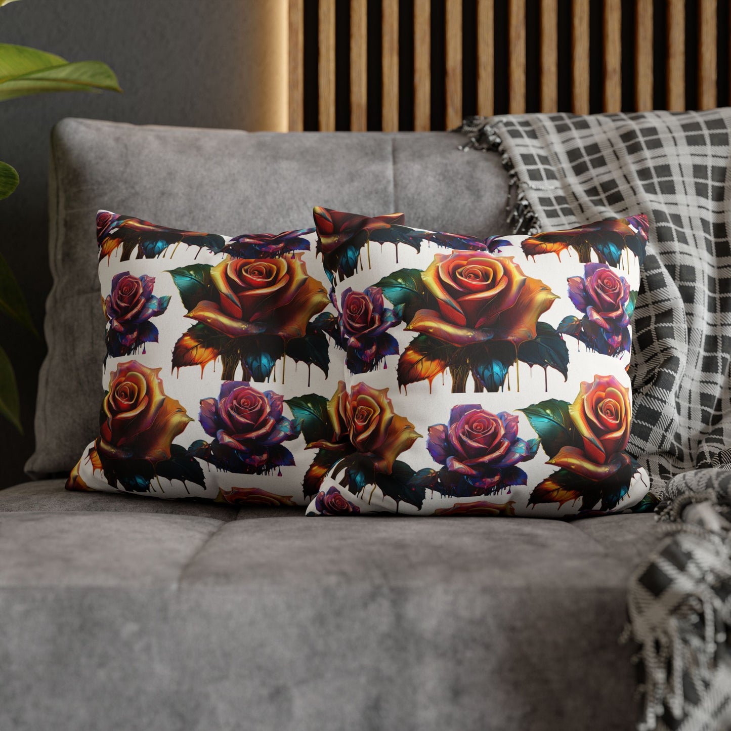 Vibrant Rose Faux Suede Pillowcase - Perfect for Home Decor & Gifting