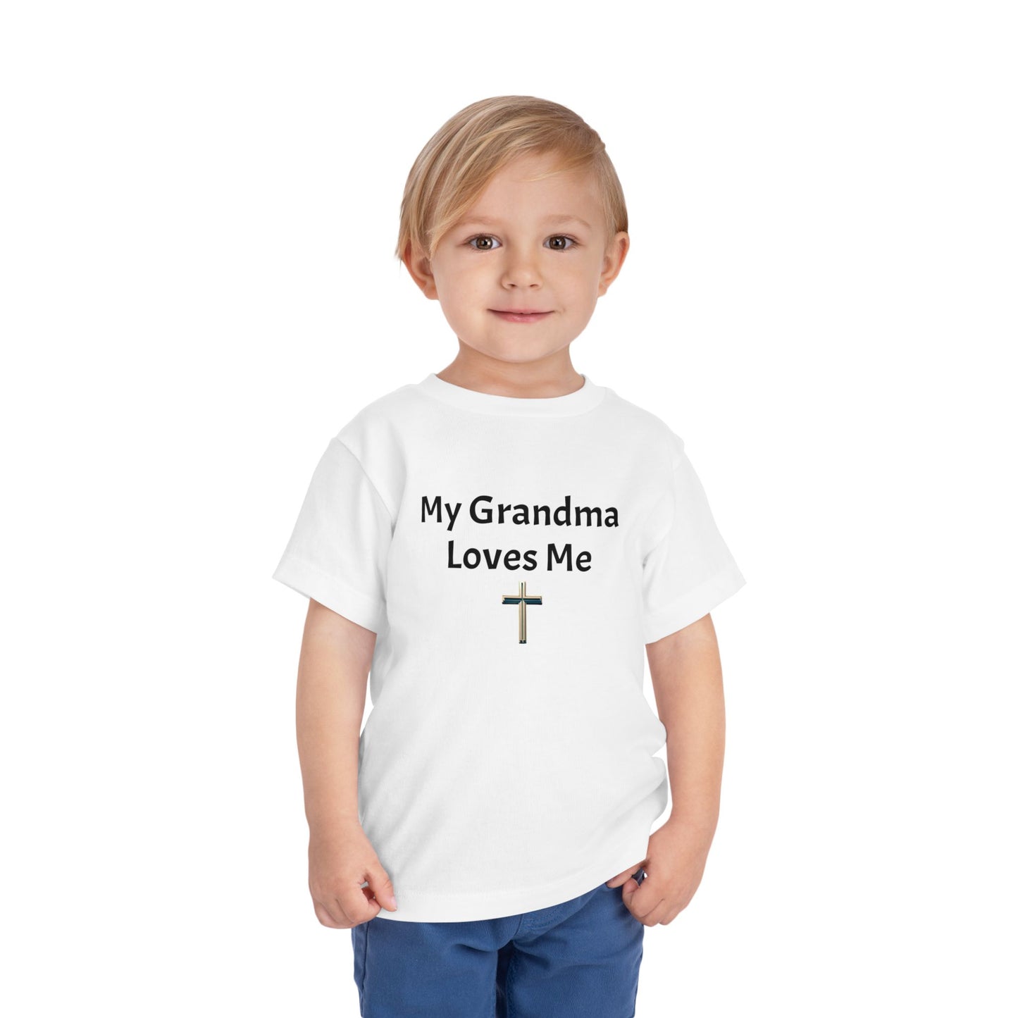 My Grandma Loves Me Toddler Tee - Cute Christian Gift for Kids