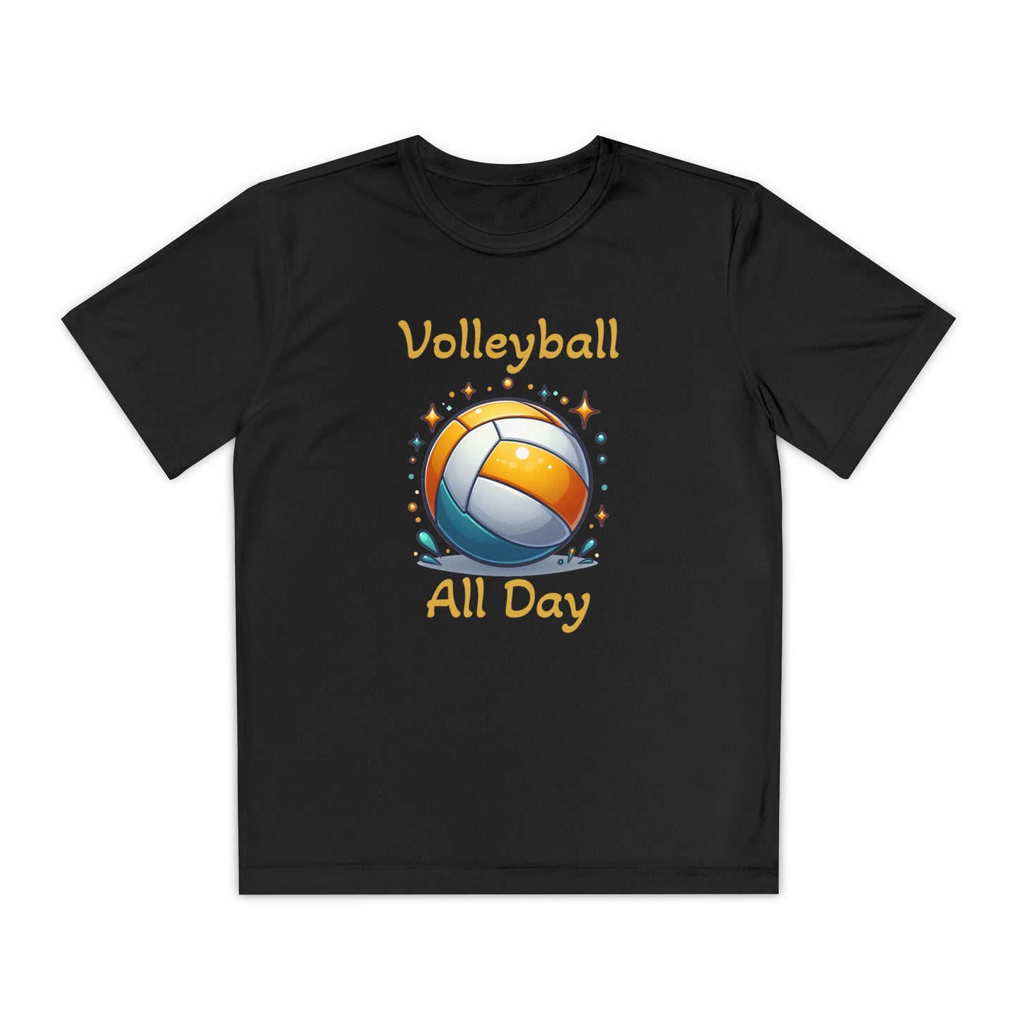 Youth Volleyball Tee - "Volleyball All Day" Graphic Shirt