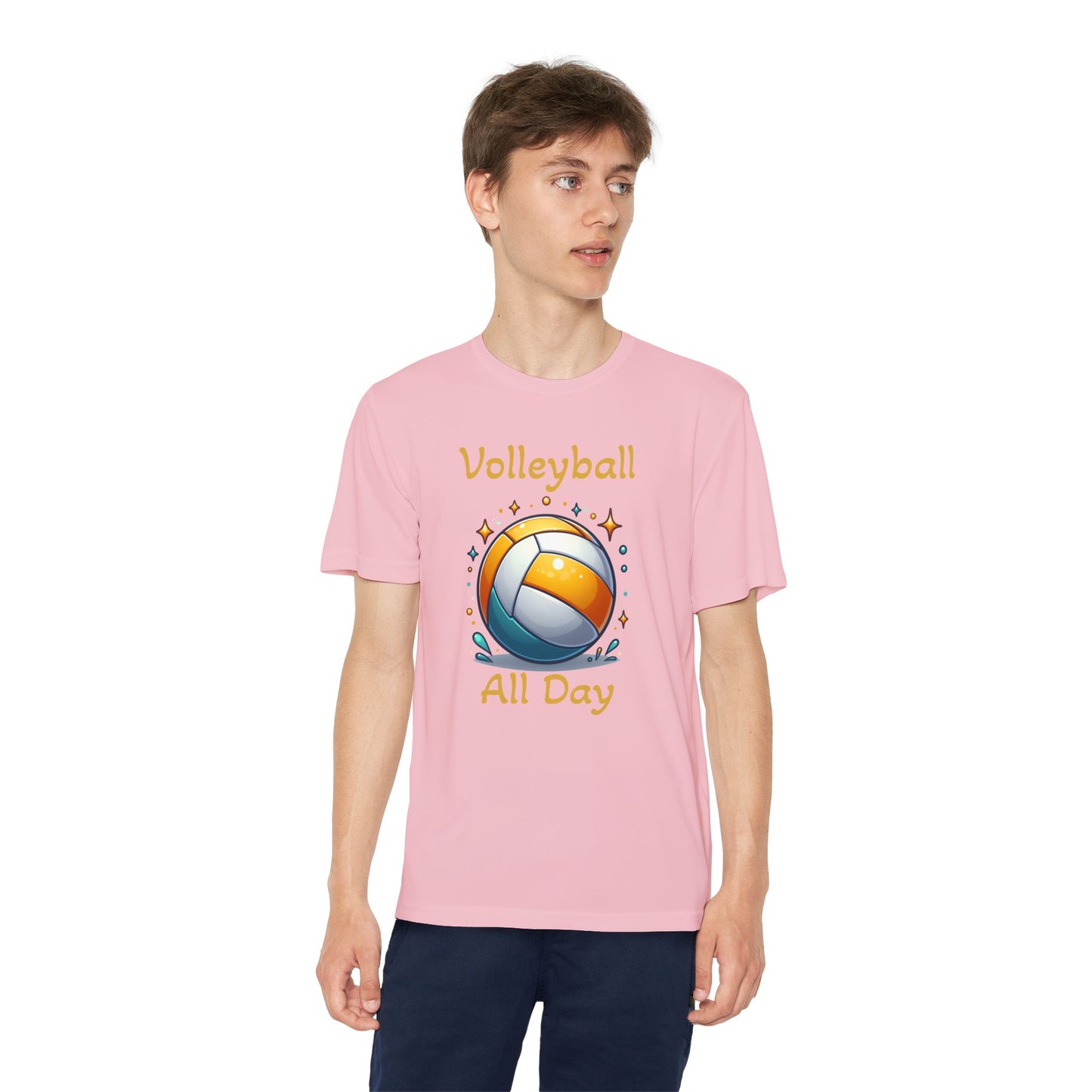 Youth Volleyball Tee - "Volleyball All Day" Graphic Shirt