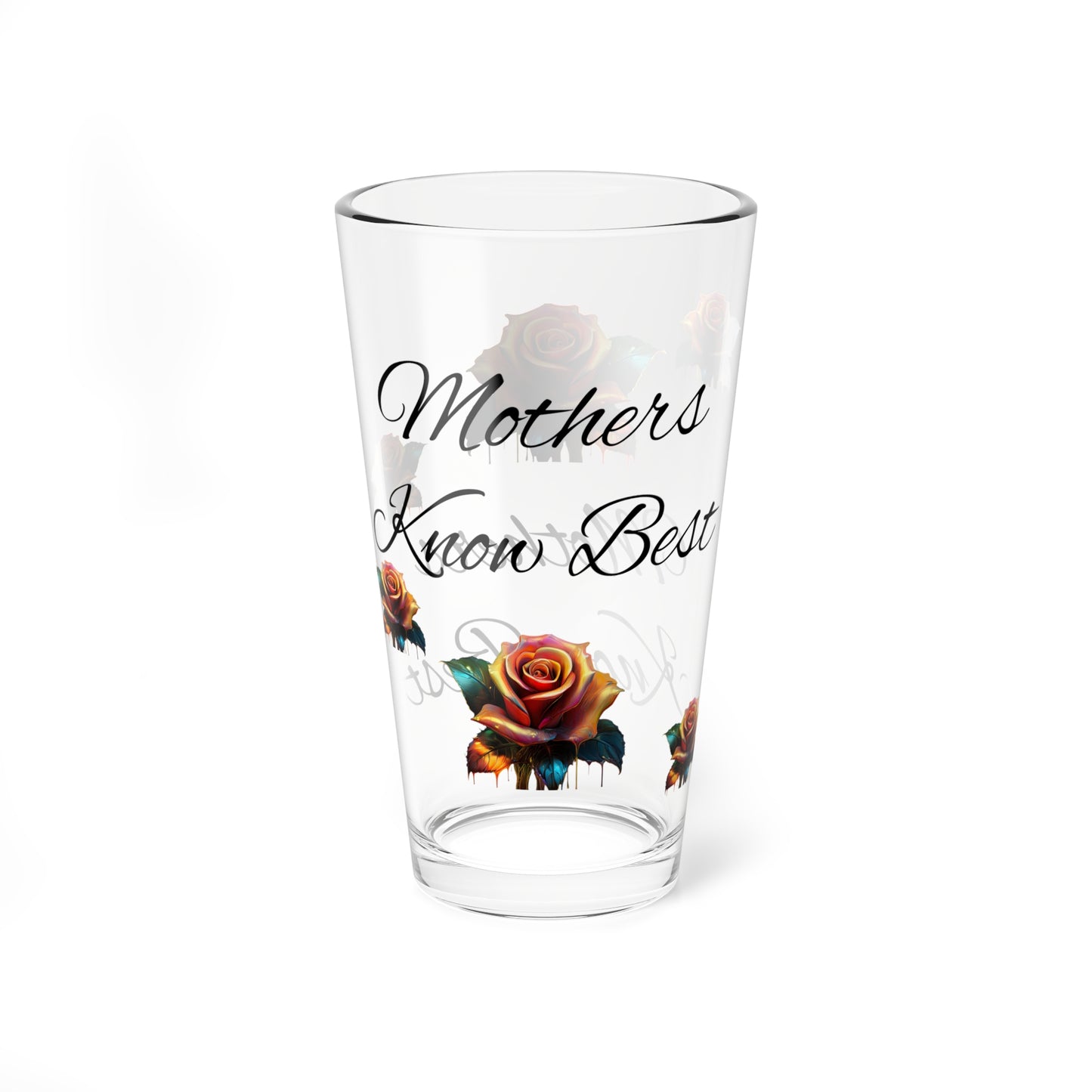 Floral Mixing Glass - 16oz for Mom - Perfect Gift for Mother's Day