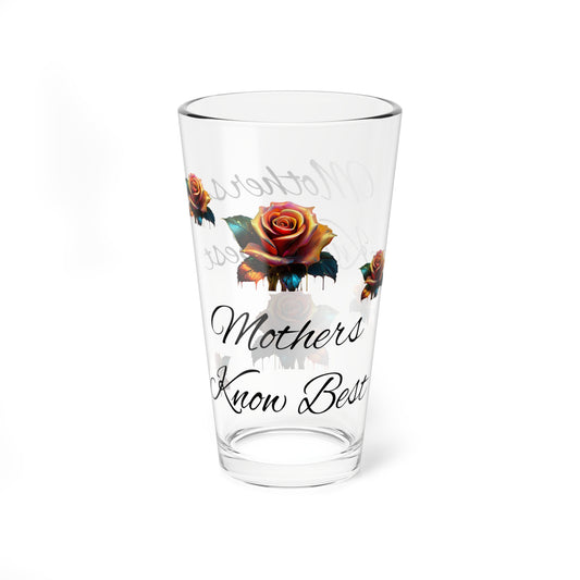 Floral Mixing Glass - 16oz for Mom - Perfect Gift for Mother's Day