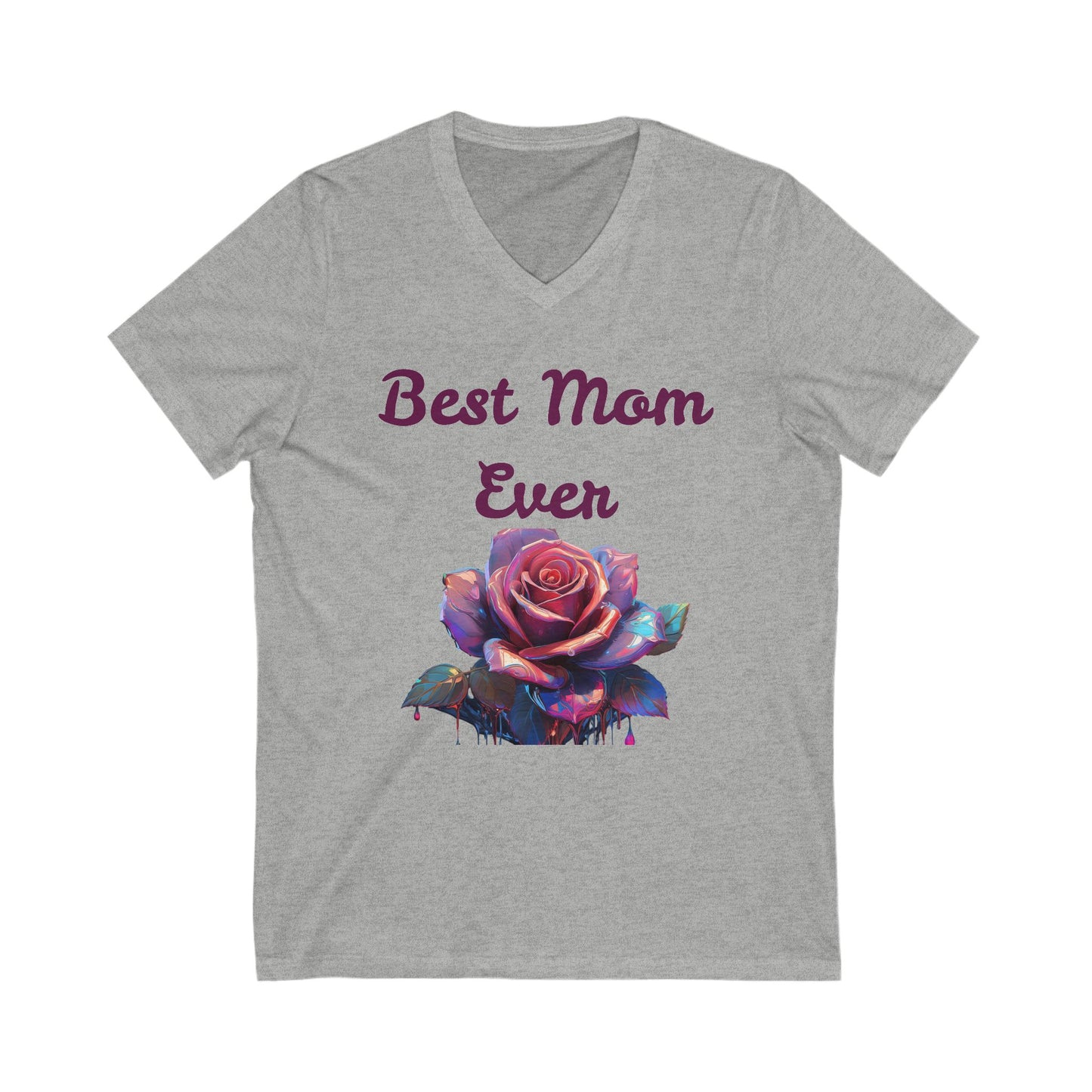 Best Mom Ever V-Neck Tee - Floral Design