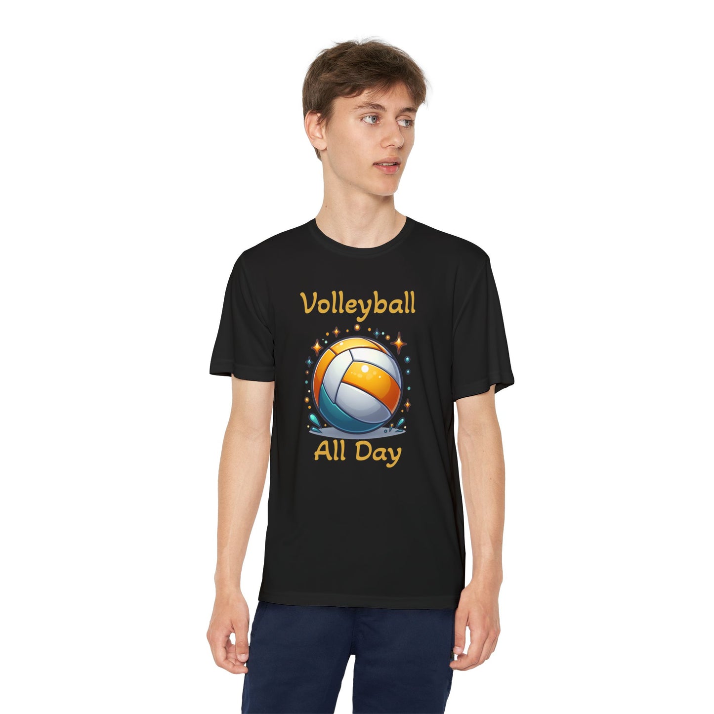 Youth Volleyball Tee - "Volleyball All Day" Graphic Shirt