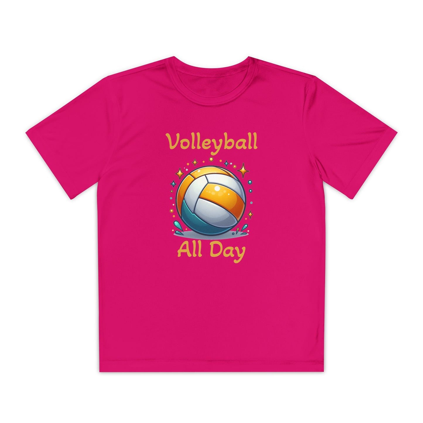 Youth Volleyball Tee - "Volleyball All Day" Graphic Shirt