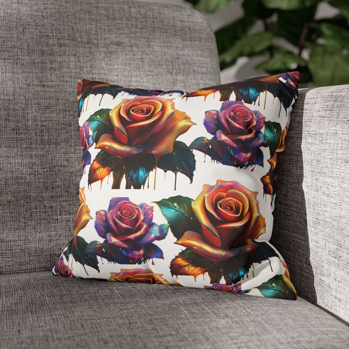 Vibrant Rose Faux Suede Pillowcase - Perfect for Home Decor & Gifting