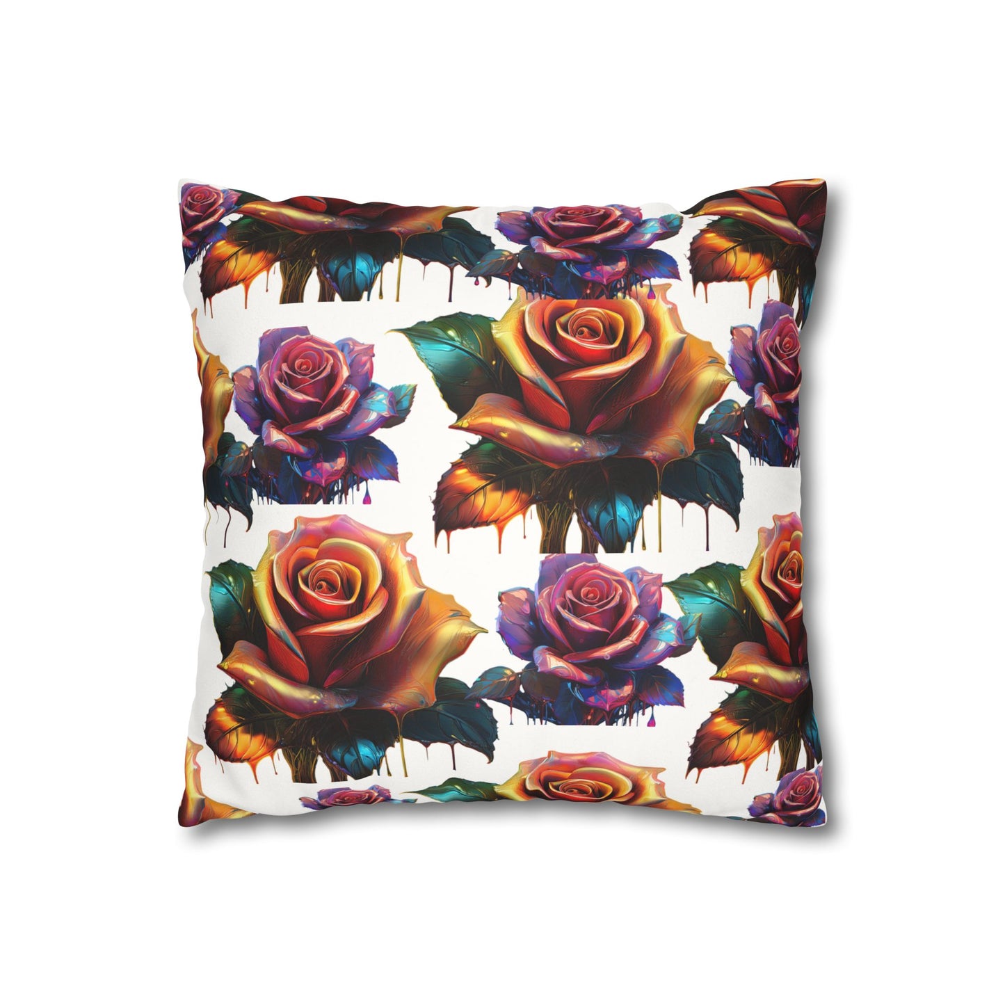 Vibrant Rose Faux Suede Pillowcase - Perfect for Home Decor & Gifting