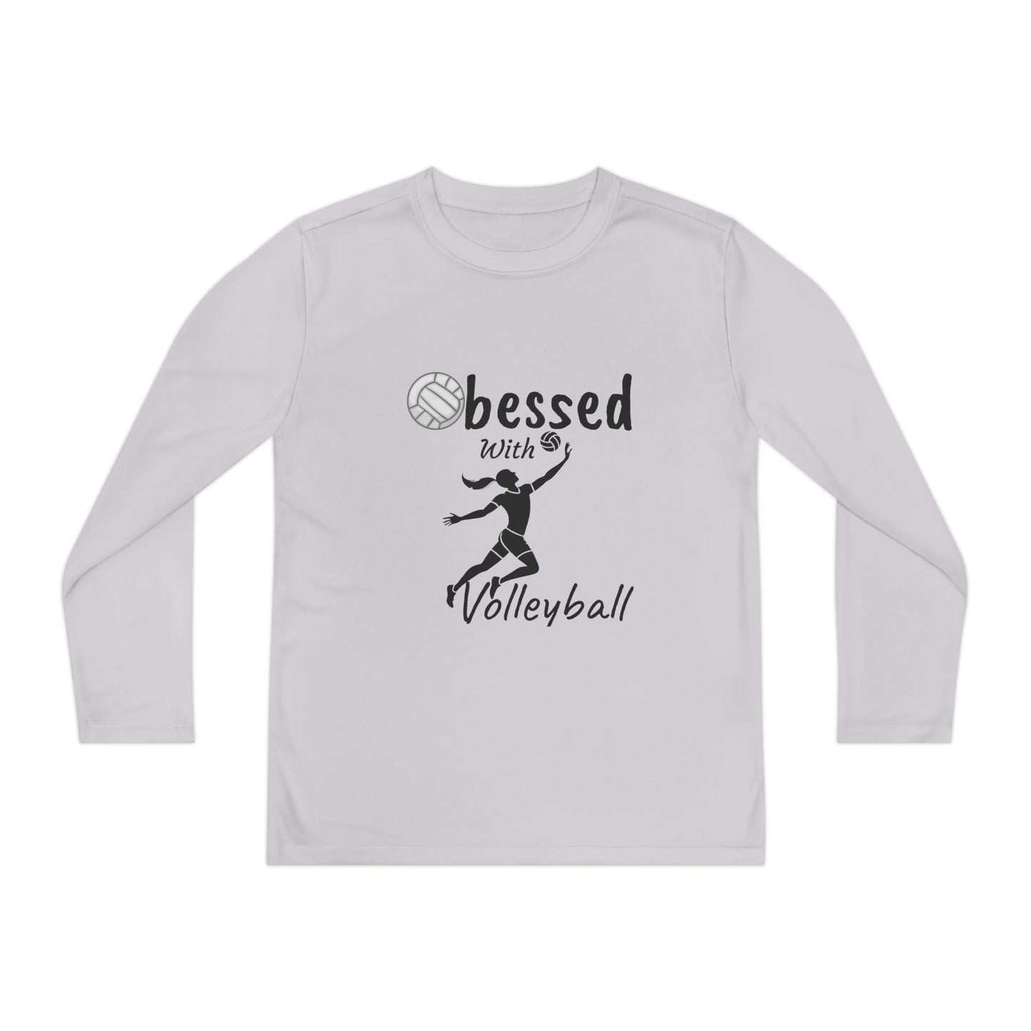 Youth Long Sleeve Volleyball Tee - Obsessed with Volleyball Shirt for Young Players