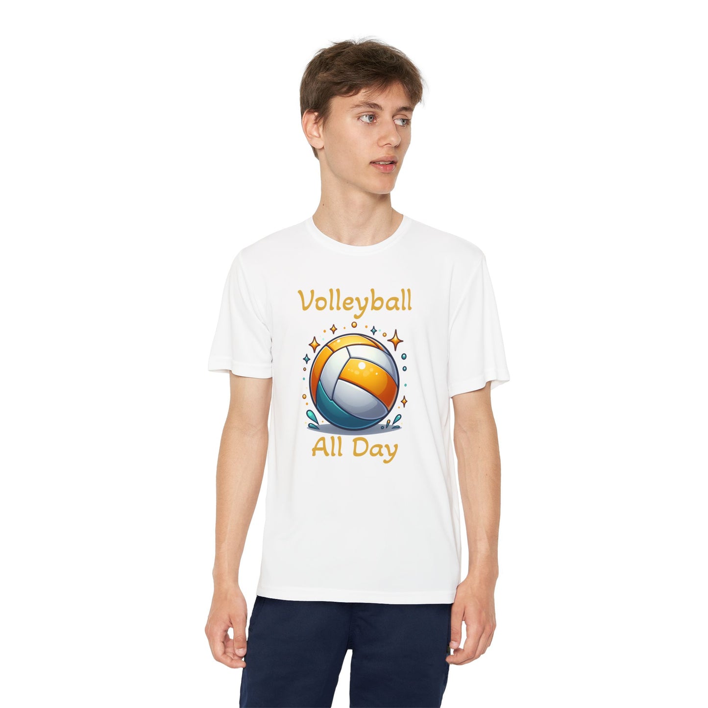 Youth Volleyball Tee - "Volleyball All Day" Graphic Shirt