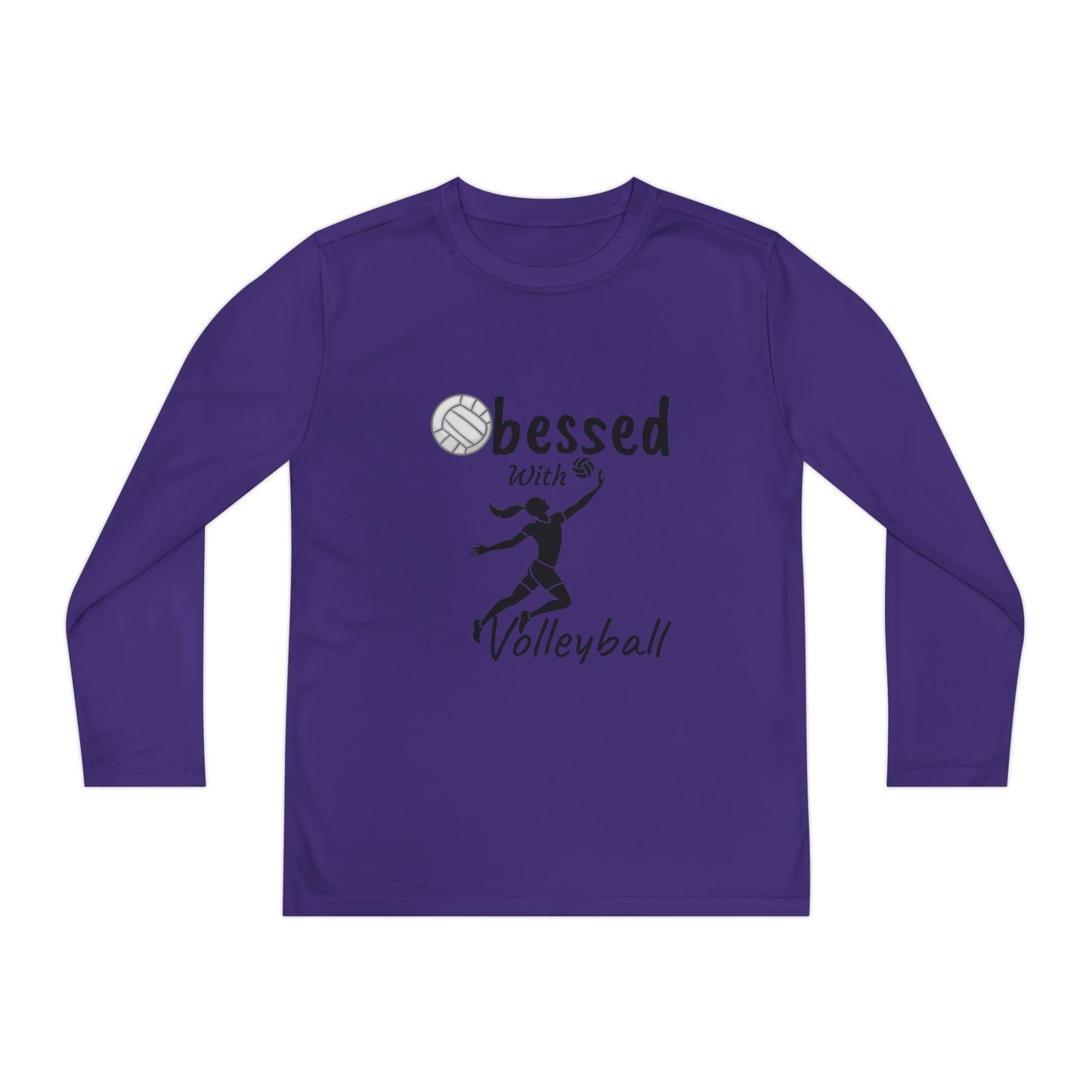 Youth Long Sleeve Volleyball Tee - Obsessed with Volleyball Shirt for Young Players