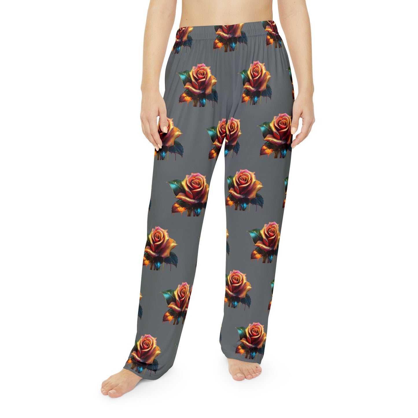 Floral Rose Women's Pajama Pants – Cozy and Stylish Loungewear